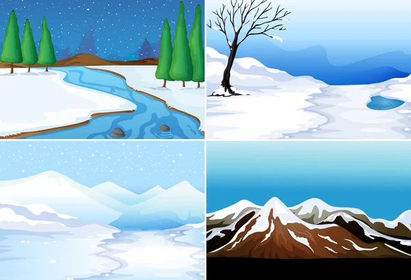 Escenas de invierno — Vector de stock