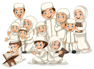Muslim family clipart