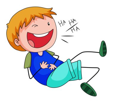 Boy laughing clipart