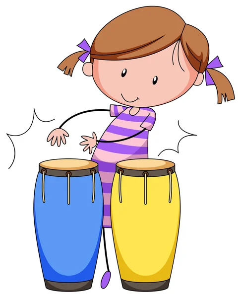 Playing drums — Stock Vector