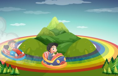 Araba sürmek ve rainboww