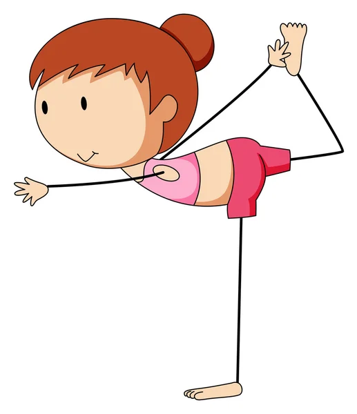 Chica y yoga — Vector de stock