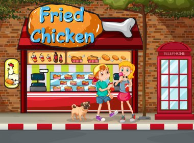 Fried chicken shop clipart