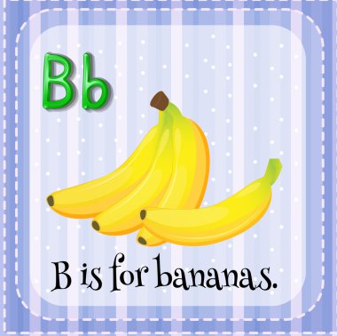Flashcard letter B is for bananas. clipart