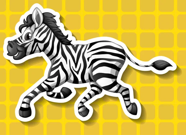 Closeup cute zebra running — Stock Vector