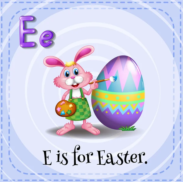 Flashcard letter E is voor Pasen — Stockvector