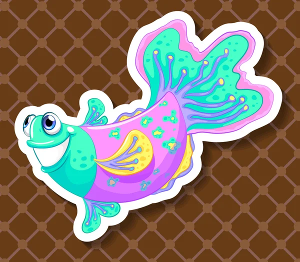 Närbild färgglada fiskar simma — Stock vektor