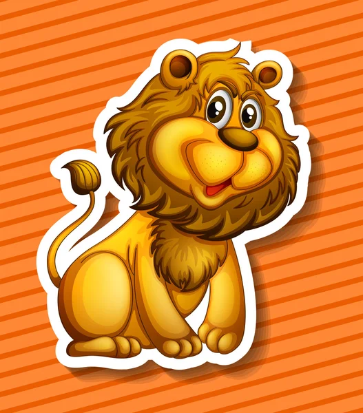 Lev na oranžovém pozadí — Stockový vektor