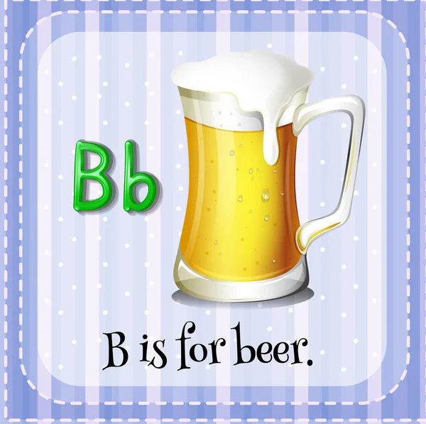 Flashcard letra B é para cerveja . —  Vetores de Stock