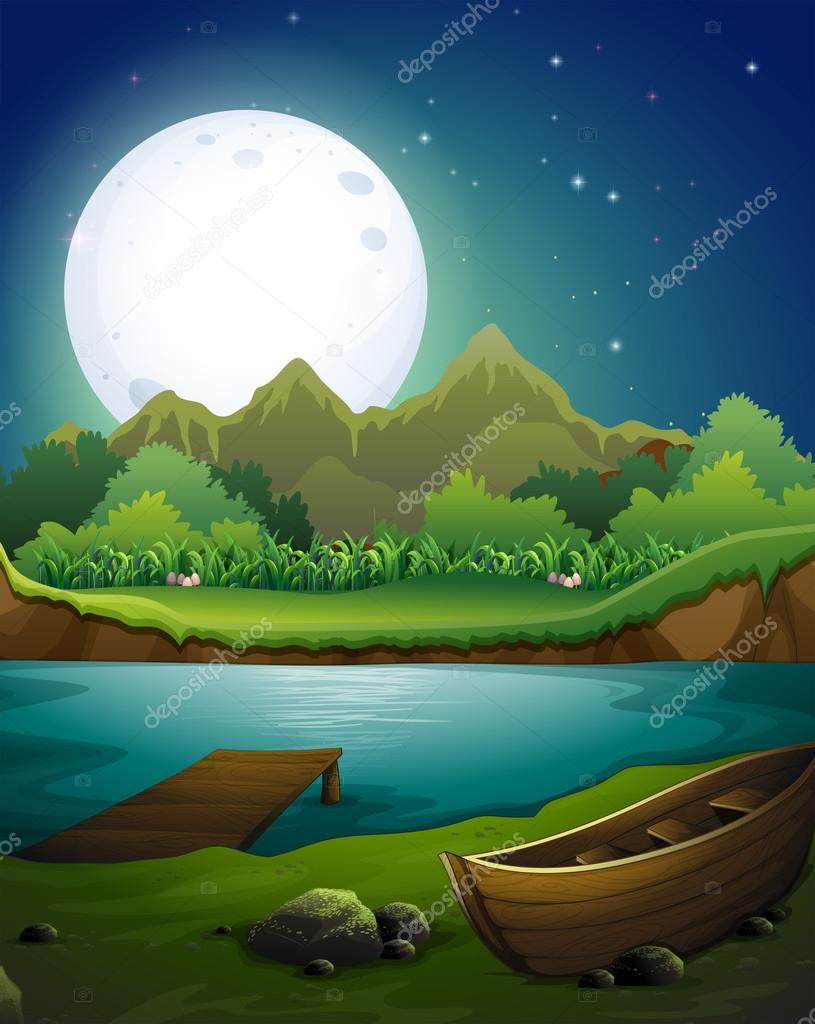 landscape with River at night