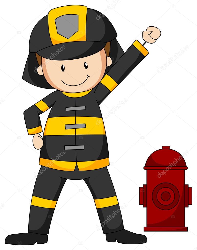 fireman in protective clothes