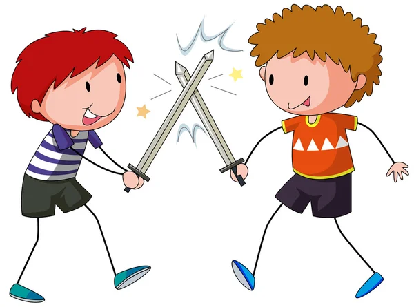 Sword fighting — Stock Vector