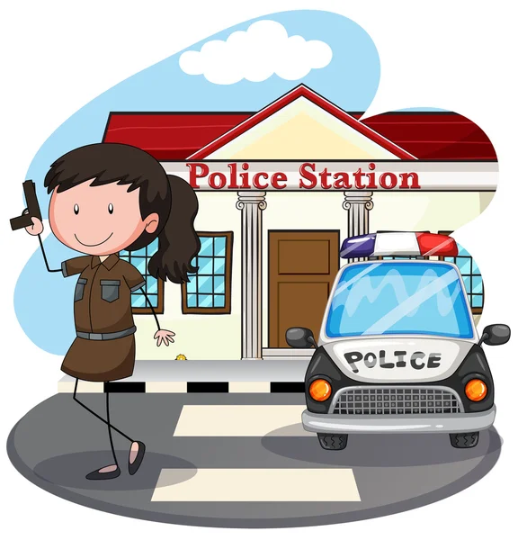 Commissariat de police — Image vectorielle
