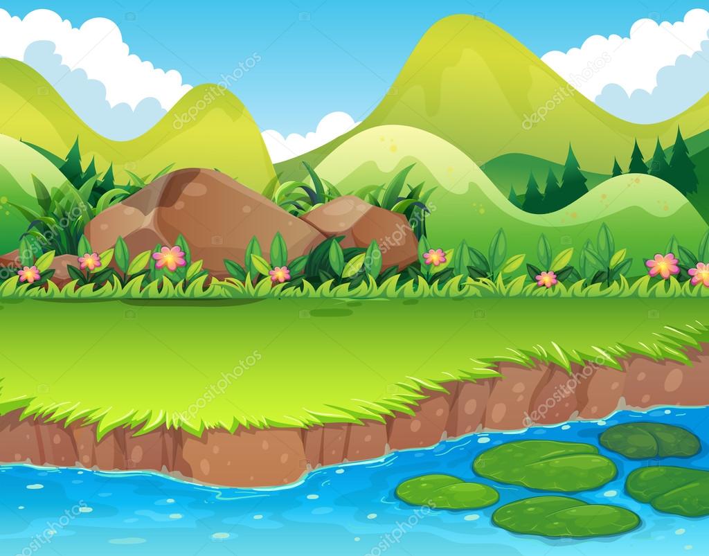 Clipart river bank River bank — Stock Vector © interactimages 76525747