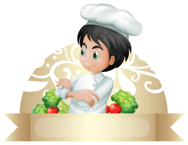 Banner and chef — Stock Vector