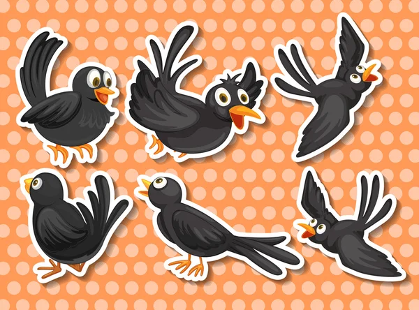 Uccello nero — Vettoriale Stock