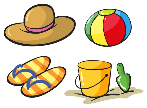 Objetos de playa — Vector de stock