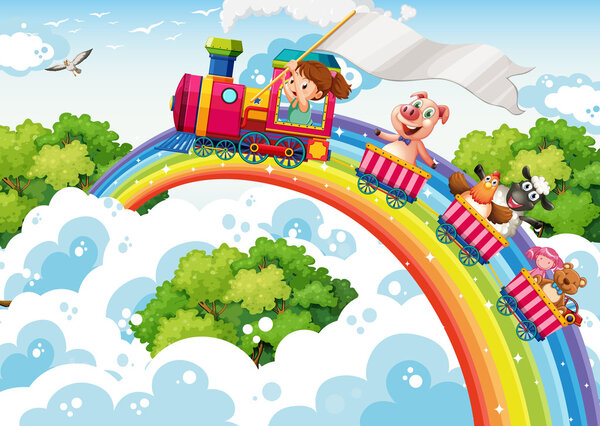 Девушка и животные в поезде
