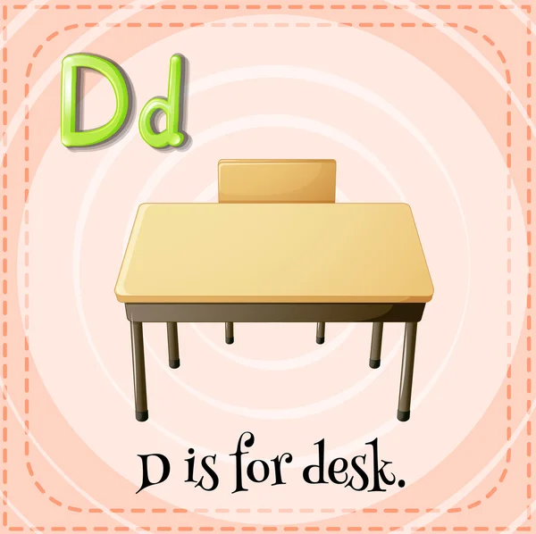 Alphabet D is for desk — Stock Vector