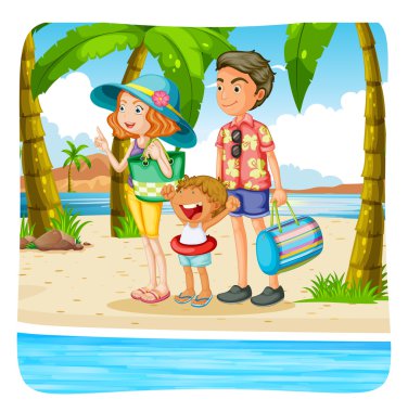 Sahilde tatil alarak aile