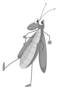 Doodle çekirge zamanki ve gülümseyen