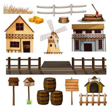 Countryside style of buildings and other objects