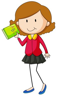 Kız holding yeşil kitap