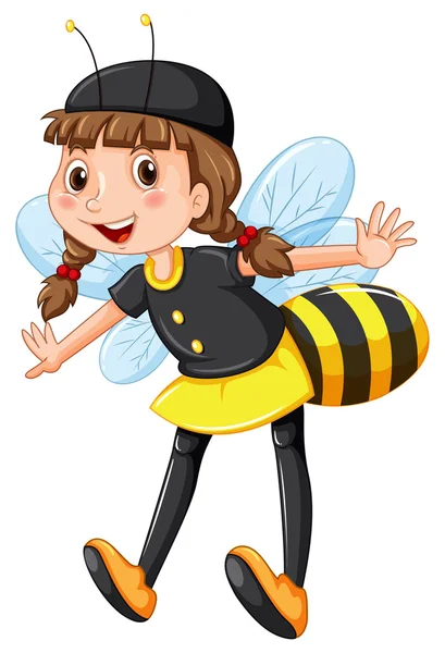 Mädchen im Bienenkostüm — Stockvektor
