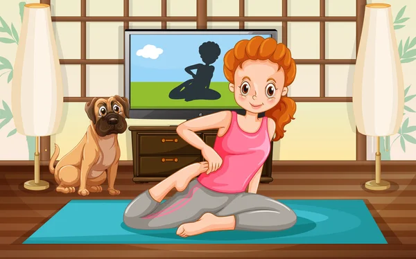 Chica y yoga — Archivo Imágenes Vectoriales