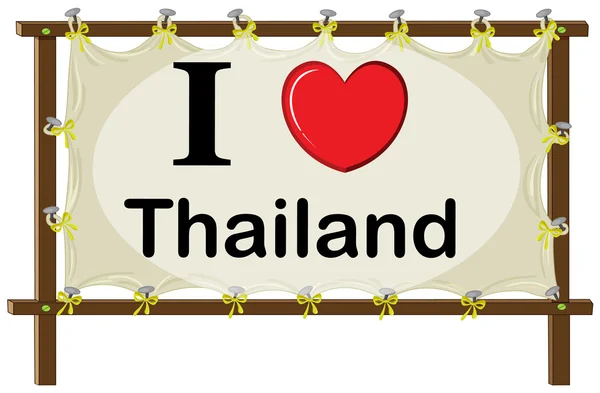 Ik hou van Thailand teken — Stockvector