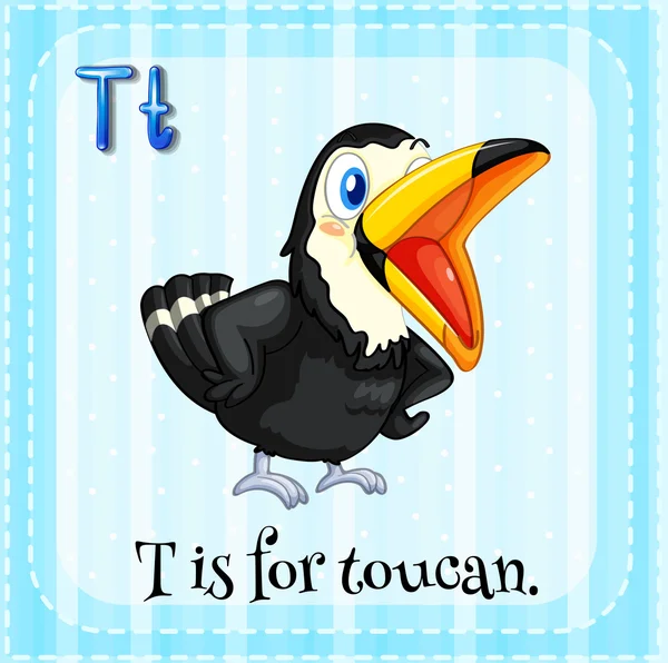 Alphabet T is for toucan — Stock Vector