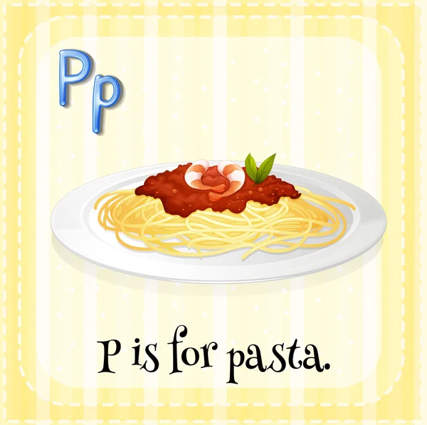 Alphabet P is for pasta — Stock Vector