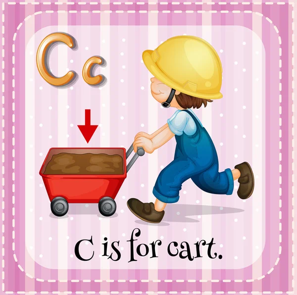 Flashcard av bokstaven C — Stock vektor