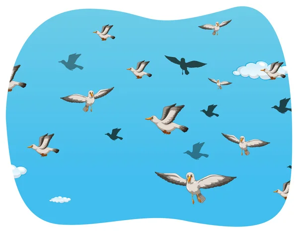 Group of seagull flying — Stock Vector