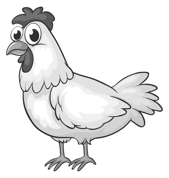 Hen in black and white — Stock Vector