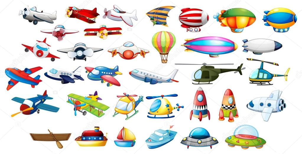 Airplane toys and balloons