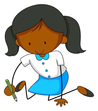 Küçük kız yere yazma