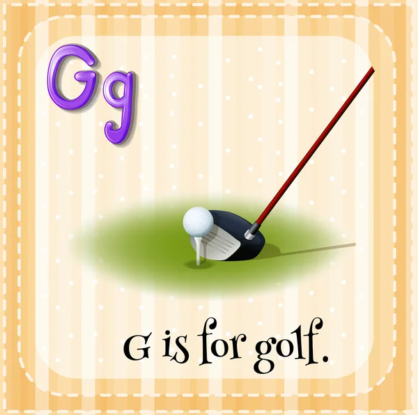Flashcard letter G is voor golf — Stockvector