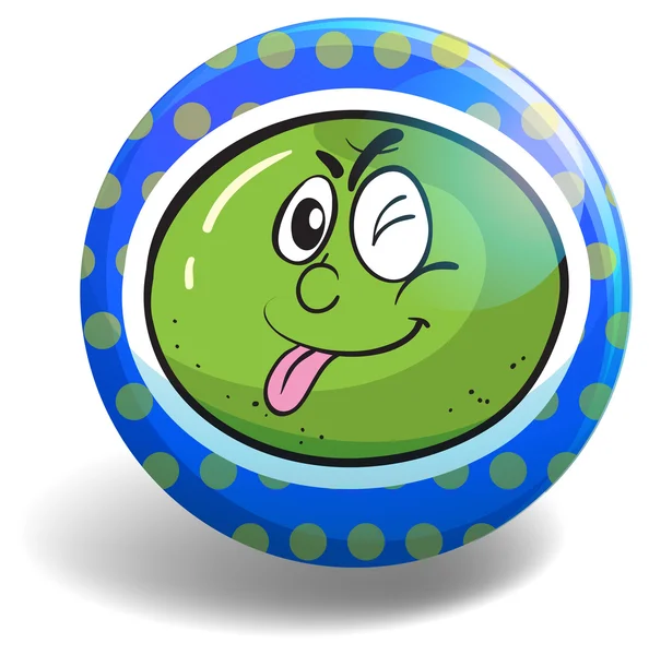 Lime fraîche sur badge bleu — Image vectorielle