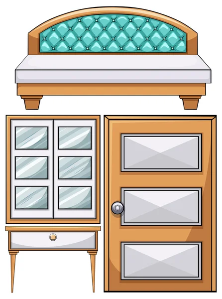 Muebles en el dormitorio — Vector de stock