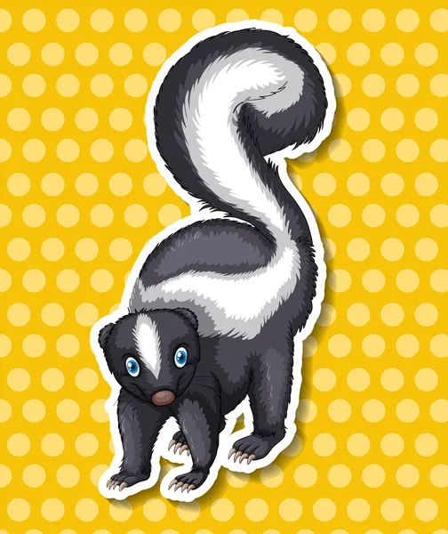 Skunk standing on yellow background — Stock Vector