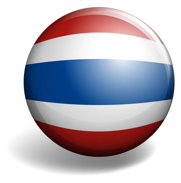 Bandeira tailandesa em crachá redondo — Vetor de Stock
