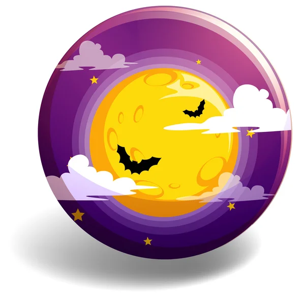 Halloweenské noci na kole odznak — Stockový vektor