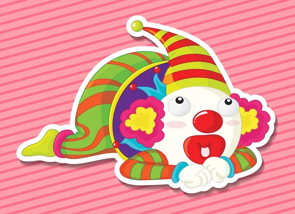 Clown indossa trucco e costume colorato — Vettoriale Stock