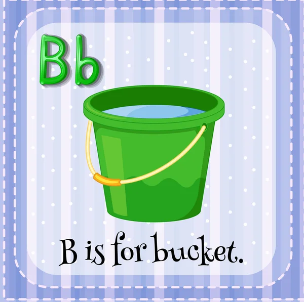 Tanulókártya B betű van a vödör — Stock Vector