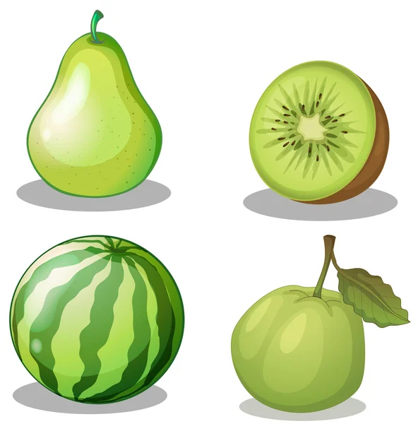 Fruits frais en vert — Image vectorielle