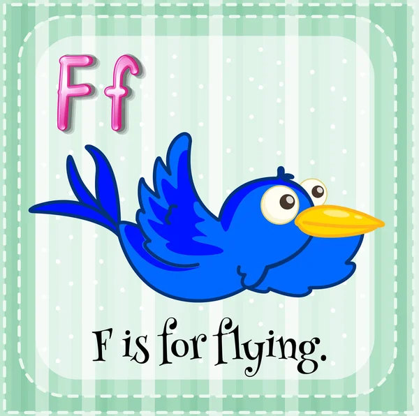 Flashcard letter F is for flying — Stock Vector