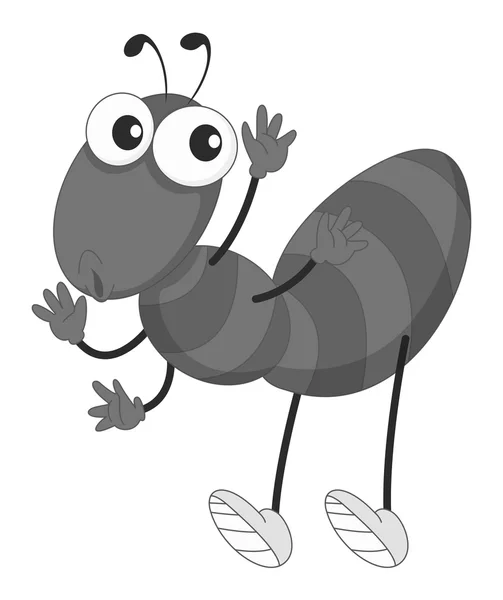 Beyaz sallayarak küçük karınca — Stok Vektör