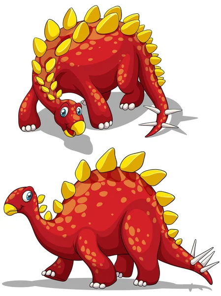 Dinosaur in rode kleur — Stockvector