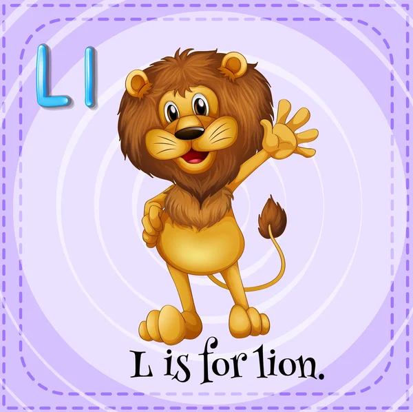 Alphabet L est pour lion — Image vectorielle